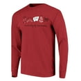thumbnail image 2 of Women's  Red Wisconsin Badgers Christmas Elements Comfort Colors Long Sleeve T-Shirt, 2 of 3