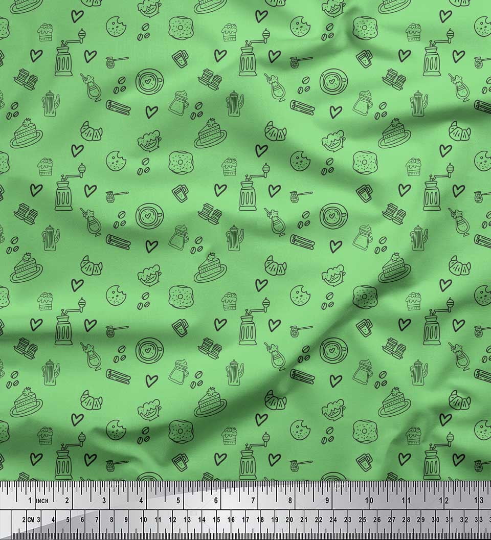 soimoi-green-modal-satin-fabric-heart-coffee-beans-clip-art-print