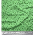 thumbnail image 1 of Soimoi Green polyester Crepe Fabric Heart & Coffee Beans Clip Art Print Fabric by the Yard 42 Inch Wide, 1 of 3