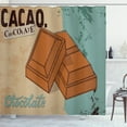 thumbnail image 1 of Ambesonne Chocolate Shower Curtain, Vintage Chocolate Bar, 69"Wx75"L, Cadet Blue Cinnamon, 1 of 3