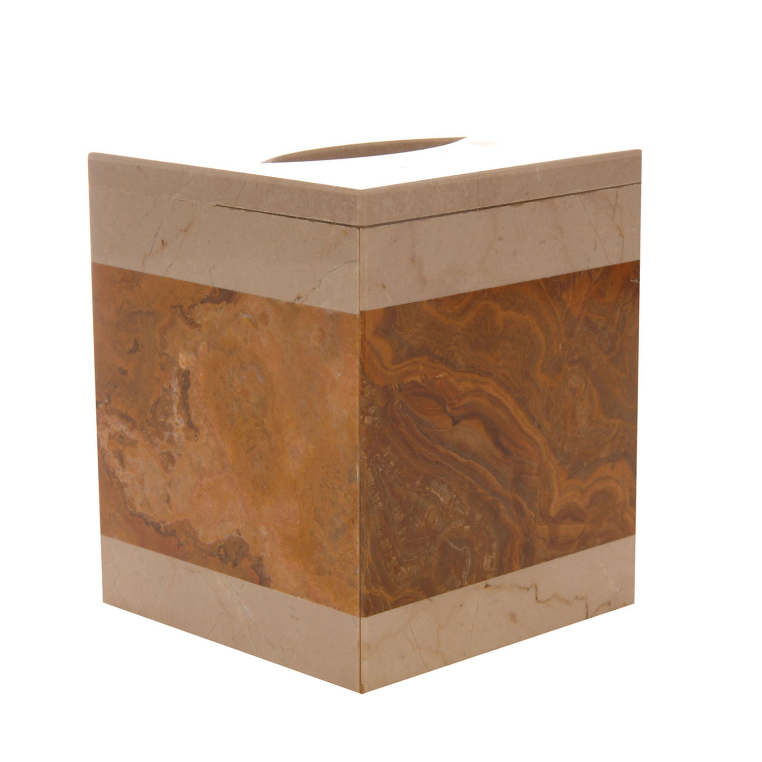 Chocolate Shower and Bathroom Accessory Polished Marble Tissue Box Cover