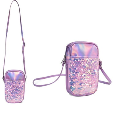PinkSheep Sequin Mini Purse Crossbody Shoulder Bag Handbags Party Costume Accessories for Little Girls Women Dress up