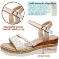 thumbnail image 4 of Braided Boho Sandals Wedges for Women Adjustable Ankle Strap Comfort Open Toe Sandals with Platform - Espadrille Wedge Sandals for Summer Beach Casual, 4 of 9