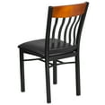 thumbnail image 4 of Flash Furniture Eclipse Series Vertical Back Black Metal and Cherry Wood Restaurant Chair with Black Vinyl Seat, 4 of 6
