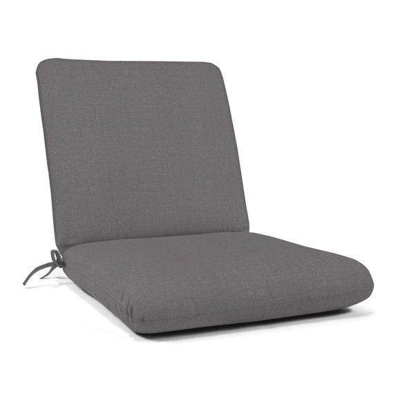Casual Cushion Outdoor Club Chair Cushion, Sunbrella Fade & Water Resistant for Patio Club Chairs & Deep-Seat Loungers, 22"W x 22"D, 3.5" thick; Back 22"W x 22"H, 3.5" thick, Reversible, Cast Slate