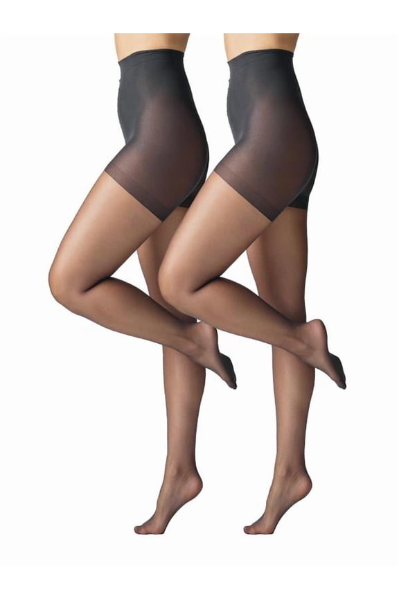 Fine Sheer Pantyhose for Women, 15 Denier Ultra Sheer, Sizes S-3XL, 2-Pack