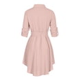 thumbnail image 7 of Ichuanyi Woman Dress, Summer Women's Fashion Casual Lapel Solid Color Button Long Sleeve Slim Fit Belt Dress(Includes Belt), 7 of 7