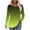 Army Green, variant on Womens Tops Casual Long Sleeve Round Neck Comfy Fitting Shirts Ruched Gradient Color Blouses