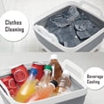 thumbnail image 4 of Collapsible Dish Basin with Drain Plug, 9L 2.4 Gallon Portable Wash Basin Dishpan Space Saving Dish Washing Tub Foldable Sink Tub Kitchen Storage Tray Grey, 4 of 6