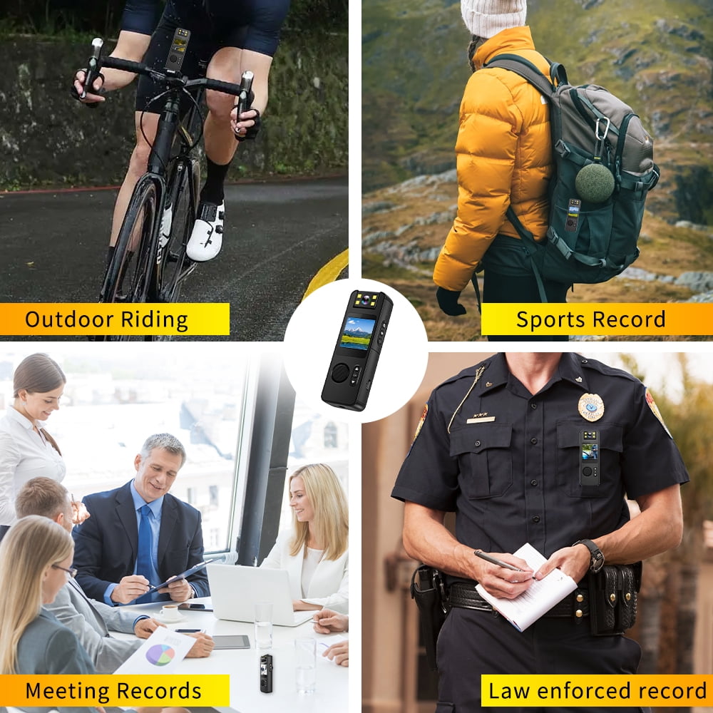 Wiher Body Camera with Audio and Video Recording, 1080P FHD Pocket Camera with 180° Rotating Lens and Night Vision Function, Wearable Camcorder for Cycling, Travel, Outdoor(64GB)