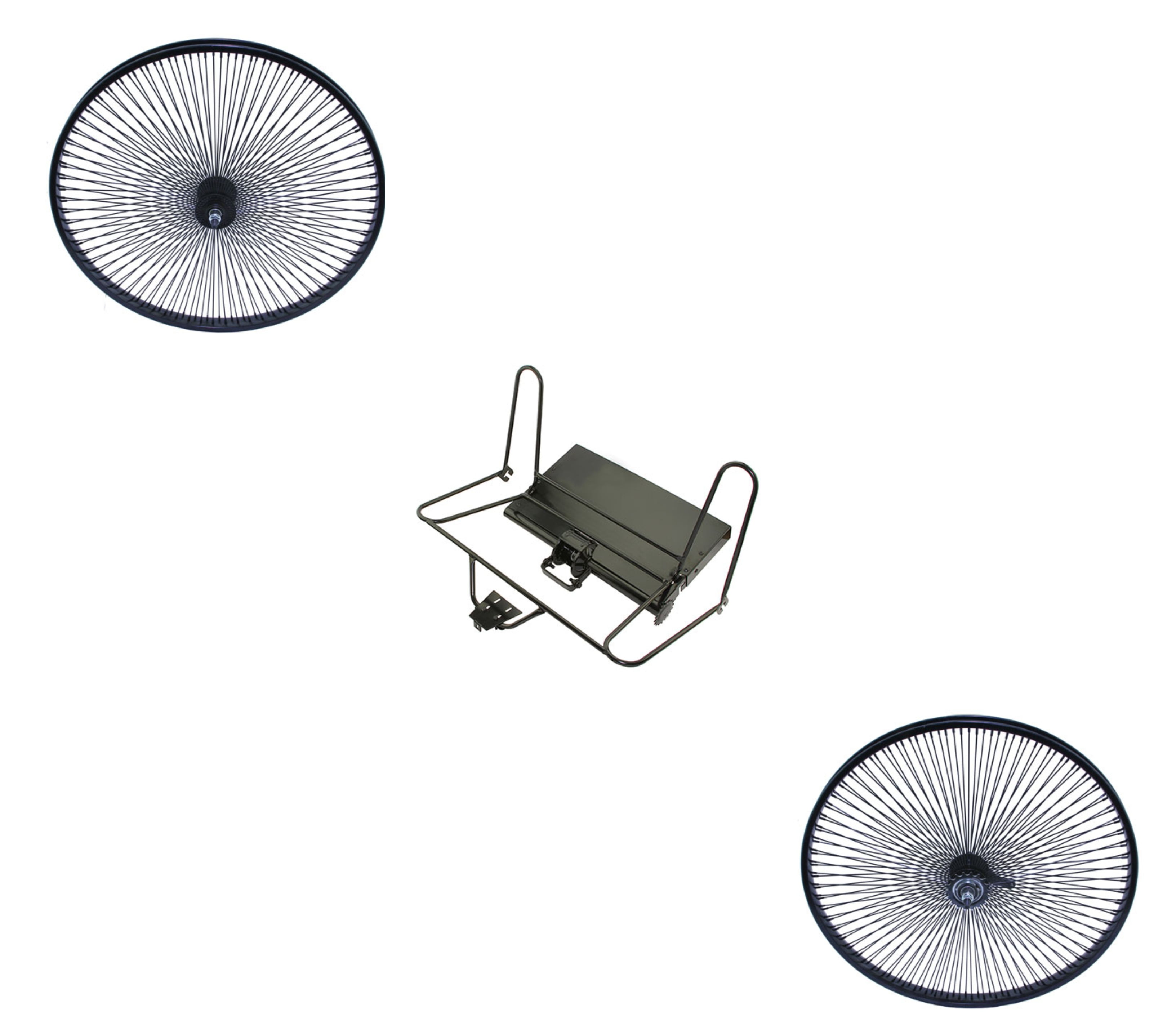 Black Lowrider Trike Conversion Kit with Plate for 26 inch Bike. Comes