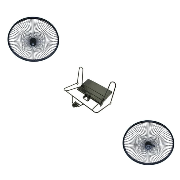 Black Lowrider Trike Conversion Kit with Plate for 26 inch Bike. Comes with Two Black 144 spoke wheels. Tricycle, Trike, three-wheel bike conversion kit