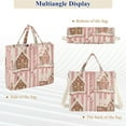 thumbnail image 6 of FORMRS Womens Corduroy Tote Bag Crossbody Shoulder Handbag with Pocket, Pink Candy House, 6 of 7