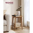 thumbnail image 5 of Side Table, Small Square End Table with Lower Shelf, Nightstand for Small Spaces, Honey Brown, 5 of 5