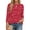 Red-Floral, variant on Fantaslook Womens Plus Size Tops 3/4 Sleeve Pleated Dressy Blouses Crew Neck Casual Tunic Tops Summer Shirts