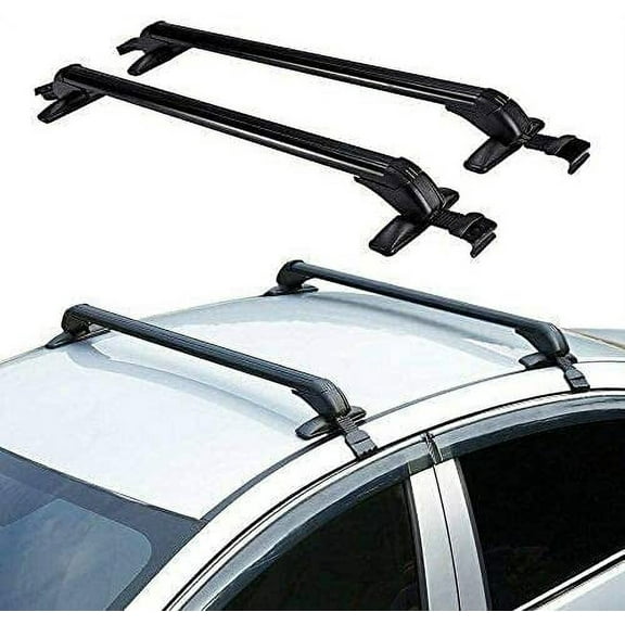 FETCOI Anti Theft Car Roof Adj. Window Frame Universal Cars lockable Bars Rack Aluminum