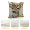 thumbnail image 4 of PRATYUS Deer Throw Pillow Covers Lovely Animal Head with Spring Flower Decorative Pillow Case Cushion Cover Home Sofa Decor Pillow Cover 20x20in, 4 of 5
