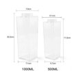 thumbnail image 4 of Milk Carton Water Bottle Clear Square Milk Bottles Plastic Leak Proof Cup 1000ml, Reusable Transparent Milk Cardboard Water Bottle, 4 of 5