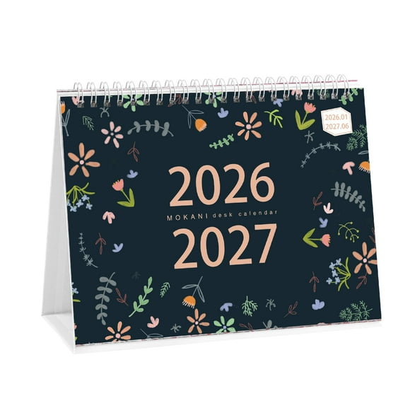 2026-2027 Desk Calendar, Standing Desktop Calendar(Jan. 2026 - Jun. 2027, 10" x 8.25"), Monthly Flip Calendar with Thick Paper, Academic Year Planner Notes with Stickers