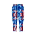 thumbnail image 4 of QATAINLAV Womens Capri Leggings Independence Day Printed Cropped Yoga Pants Summer Slim Fitting Legging Capris 4th of July Outfits Blue XXXXL Camisas Para Hombres, 4 of 6
