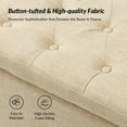 thumbnail image 6 of 44" Storage Ottoman Bench Upholstered Rolled Arm Wood Legs Button Tufted End of Bed Bedroom Entryway Linen, 6 of 7