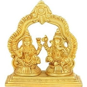 Exotic India Lakshmi Ganesha - Brass Statue