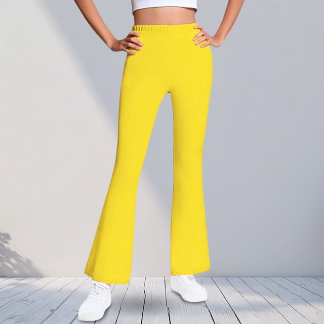 Cowsor Girls Flared Dress Pants – Soft Bell Bottom Uniform Pants for School or Daily Wear