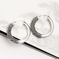 thumbnail image 4 of LeCalla 925 Sterling Silver Jewelry Light-Weight Antique Round Click-Top Hoop Earrings for Women and Teen 25MM, 4 of 9
