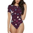 thumbnail image 1 of Balery Space Dinosaur Body de cuello redondo de manga corta para mujer Tops de manga corta Tops básicos-X-Large, 1 of 7