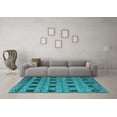 thumbnail image 3 of Ahgly Company Indoor Rectangle Oriental Turquoise Blue Modern Area Rugs, 7' x 9', 3 of 4