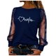 thumbnail image 4 of TaTaai Women's Valentine Heart Print Sheer Mesh Long Sleeve Blouse, Valentine's Day Gift, Casual Stylish Round Neck Top Gift, 4 of 7