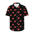 thumbnail image 2 of GERsome Men's Valentine's Day Short Sleeve Shirts Button Down Love Heart Graphic Beach Vacation Shirts S-5XL, 2 of 5