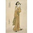thumbnail image 2 of Eiri, Chokyosai 11x14 Gold Ornate Wood Framed with Double Matting Museum Art Print Titled - The Streetwalker Okane, 2 of 4