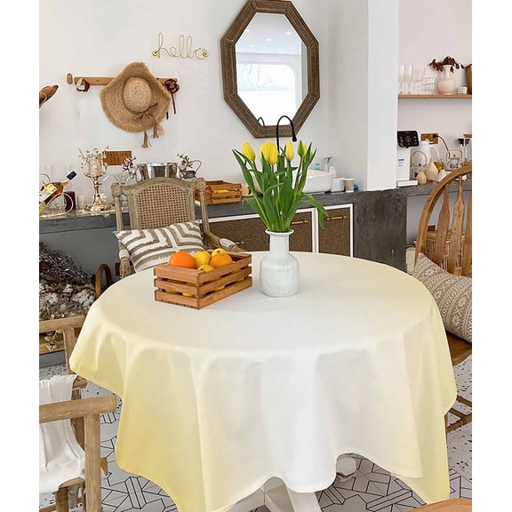 Yellow Ombre Tablecloth Square Table Cloth 54x54, Waterproof Tablecloth Outdoor Table Cloth, Modern Gradient Abstract Art Washable Table Cover for Kitchen Dining Party