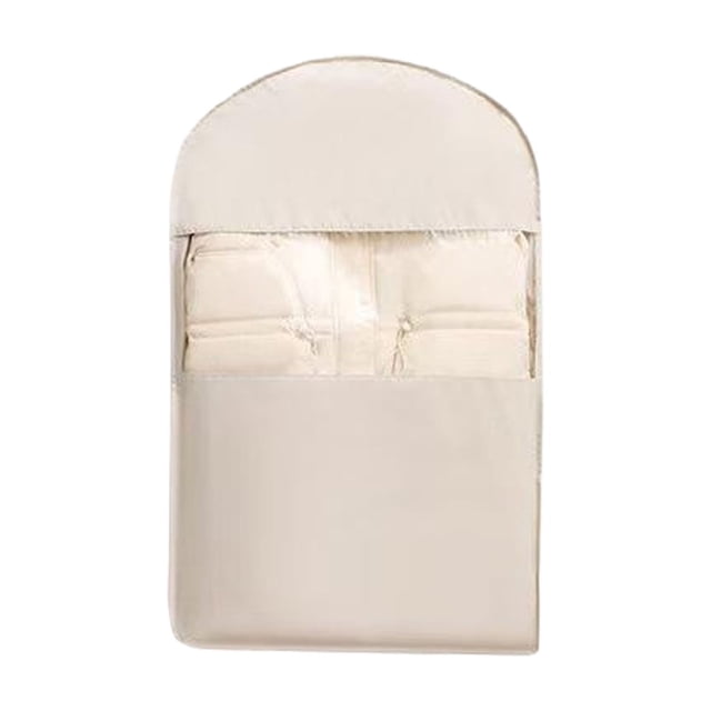 Injueey Funda impermeable para colgar en el hogar, para ropa limpia y seca, para chaqueta de plumón, funda de compresión antipolvo Almacenamiento y organización del hogar avena 90*58*15cm