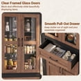 thumbnail image 3 of Homieasy 70.9" Tall Kitchen Pantry Cabinet with Glass Doors, Drawer & Adjustable Shelves,Black Walnut, 3 of 6