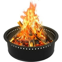 Outdoor Smokeless Fire Pit Ring - 33" Outer/30" Inner DIY Metal Steel Liner, Wood-Burning Design for Above/In Ground Camping Bonfire