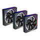 thumbnail image 4 of Kit 3 Ventiladores Gamer BALAM RUSH EOLOX BORA EXB85 120mm ARGB Diseño Cuadrado PWM 4 pin + Aura 1600RPM Negro BR-942126, 4 of 5