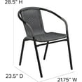 thumbnail image 3 of QRKD 2 Pack Gray Rattan Indoor-Outdoor Restaurant Stack Chair with Curved Back, 3 of 10