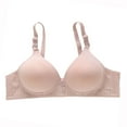 thumbnail image 2 of ALLLIST Plus Size Womens Underwear Push up Wireless Plunge Pink Solid Bralette Women's Lingerie Size 42, 2 of 3