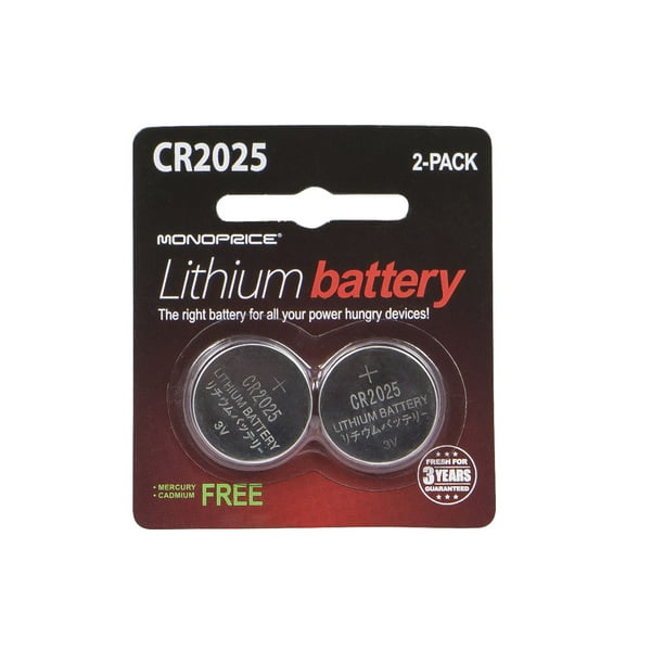 Monoprice Lithium CR2025 3V Battery 2Pack