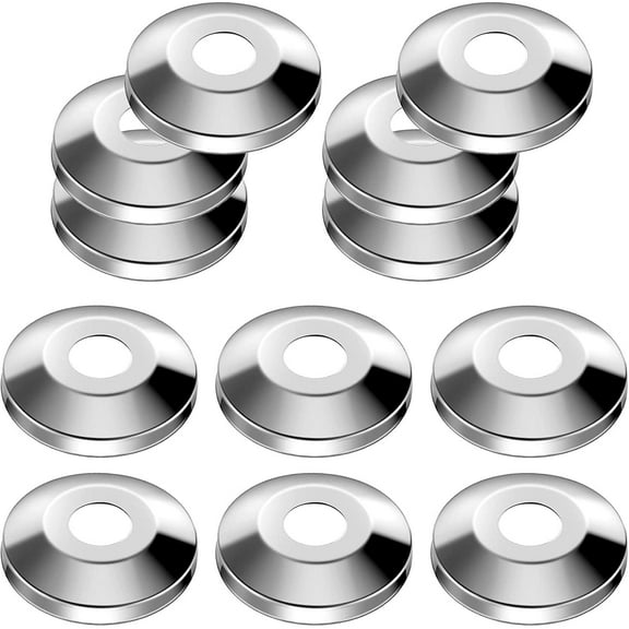 12 Pieces Escutcheon Plates 1/2 Inch Chrome Plated Stainless Steel Escutcheon Flange Plate Pipe Cover for 5/8 Inches Od Copper, Pex, and PVC Plumbing Pipe Wall Cover