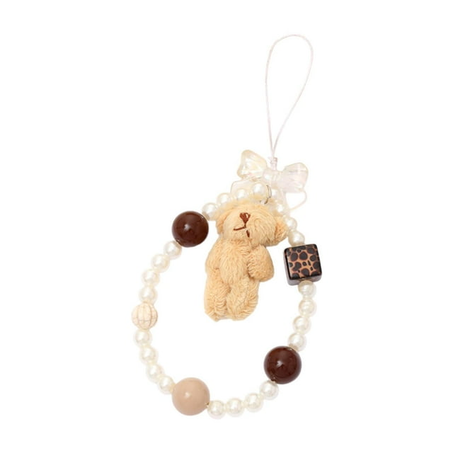 Cordón para teléfono móvil, correa para la muñeca, regalo, cadena para bolso, adorno Blanco