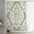 thumbnail image 2 of Shower Curtain, Luxury Flower Sage Green Waterproof Shower Curtain Set with Hooks for Bathroom Showers,Stalls and Bathtubs,60x72In Abstract Floral, 2 of 9