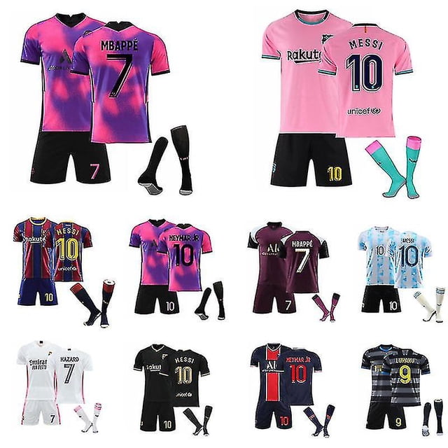 Kids Adults Football Jersey Full Kits Boys Soccer Training Suit 21/22 zhangyuxiang LED