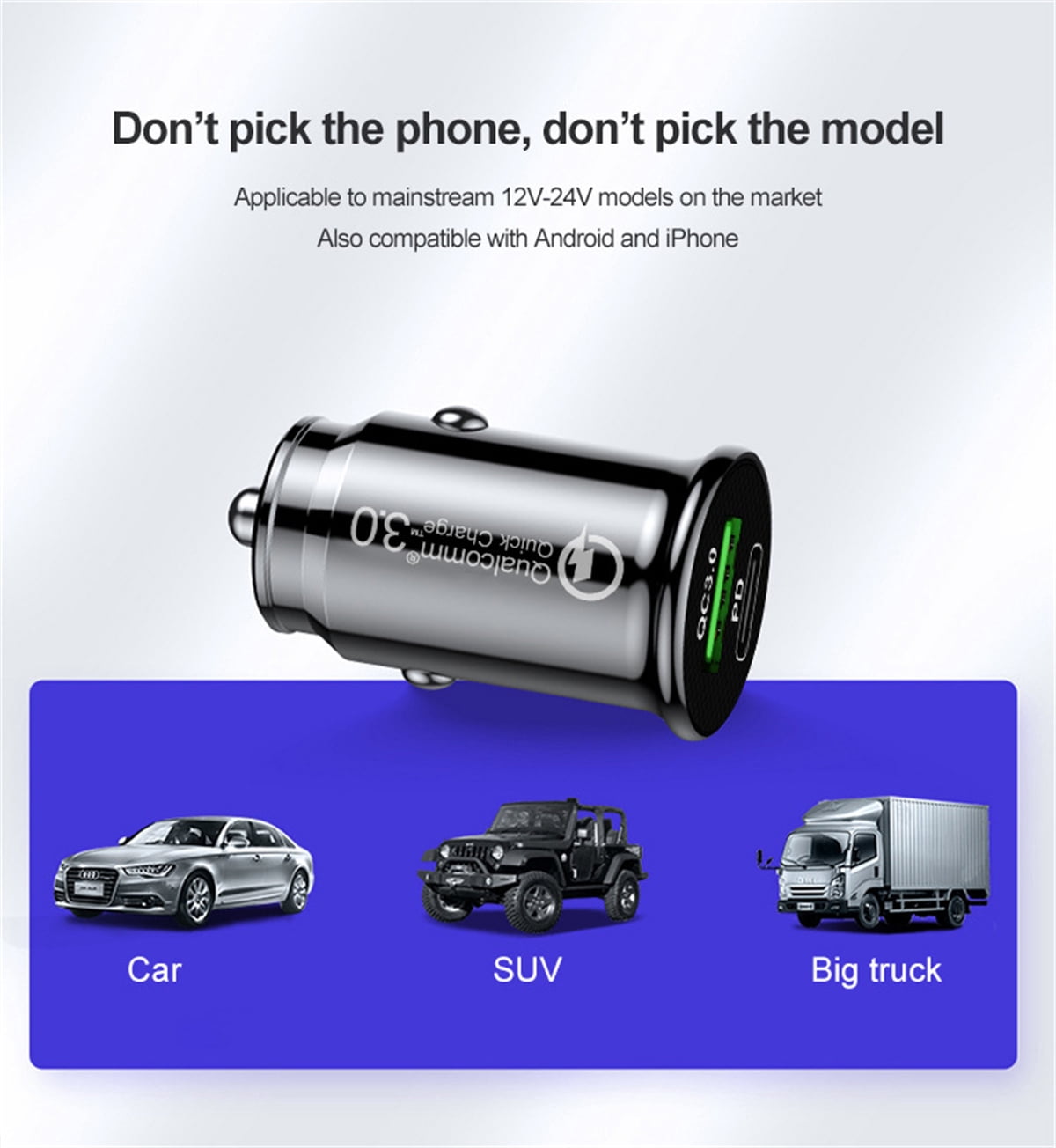 5-Pack 30W PD USB C Car Charger, USB Type C Fast Power Charging Block Dual Port USB A & USB-C Plug Cargador Carro Lighter Adapter for iPhone, iPad, Samsung Galaxy, LG, Google Pixel, Moto, USB-C Port
