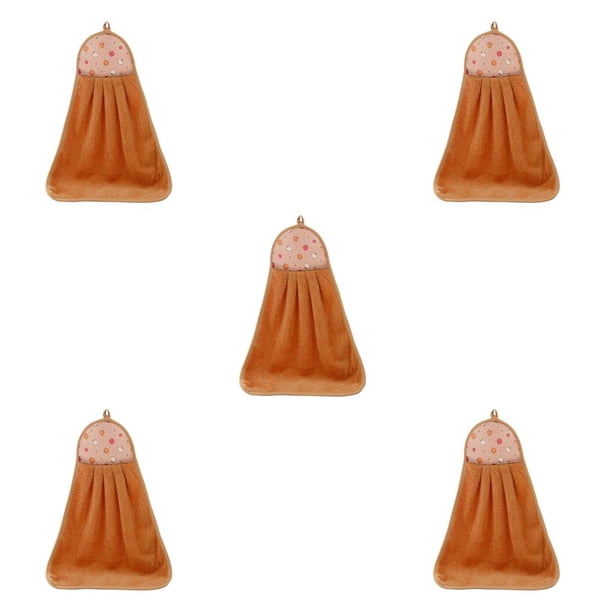 Advancent Toalla de mano Coral Terciopelo Paño de cocina Colgando Paño de Toalla Baño Accesorio de cocina Patrón Aleatorio, Café Café 5piezas Advancent CBP058458