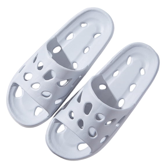 HNMKIU Mens Slippers for Indoor Breathable Mesh Outdoor Shower Sandals for Bathroom Pool Beach with Quick-Dry Comfortable Lightweight Sole Shoes Men Grey,9.5