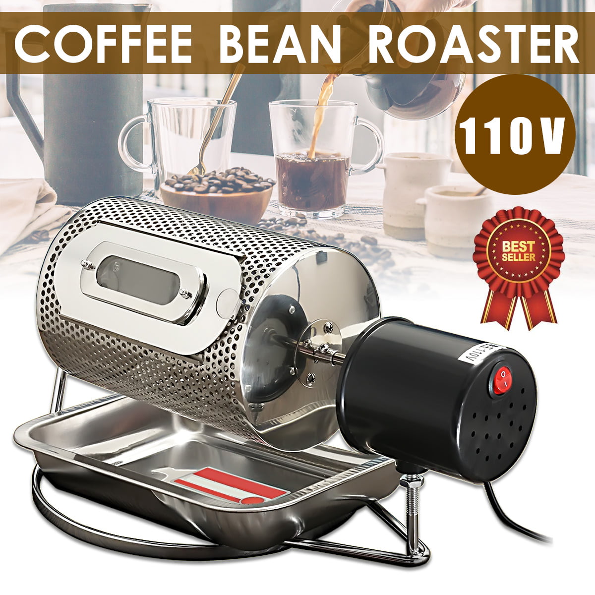110V BOCABOCA Coffee Bean Roaster 250 Cooler Roasting Machine Nuts Barista A_r 