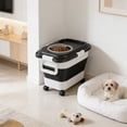 thumbnail image 1 of Contenedor plegable con ruedas para almacenar comida para mascotas – Recipiente hermético e impermeable para alimentos secos para perros y gatos – Contenedor portátil para croquetas, ideal para, 1 of 6
